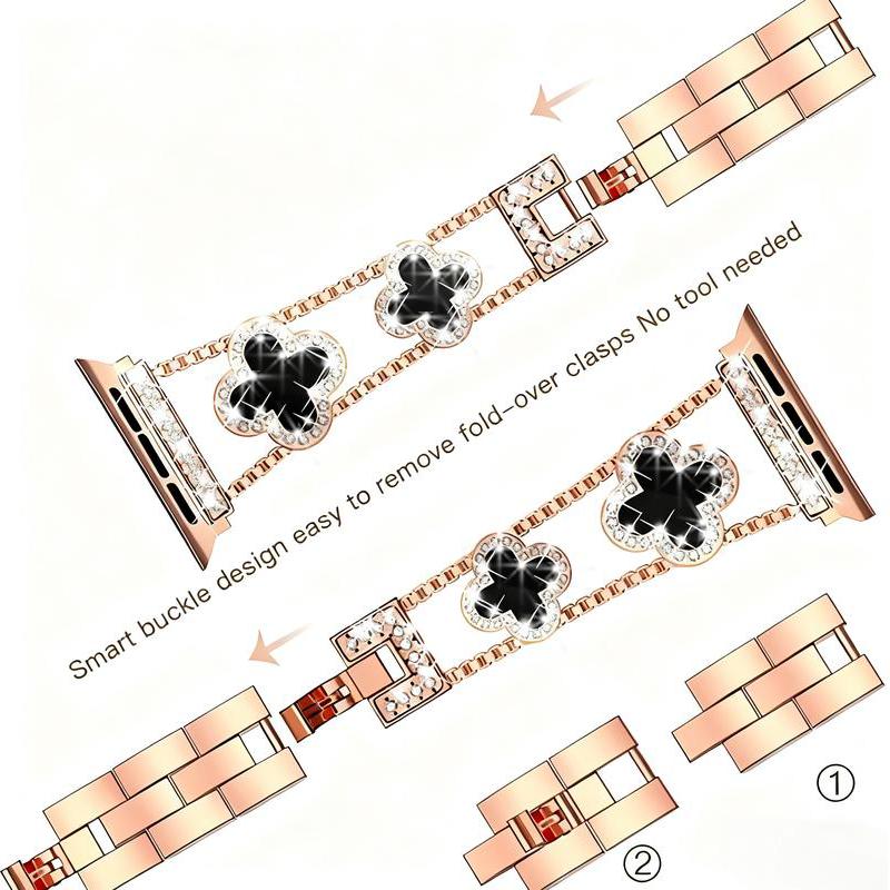 [Excluding watch, adjustable size] Elegant and stylish strap suitable for Apple watch - Metal design - Compatible with all series - Fashionable and durable