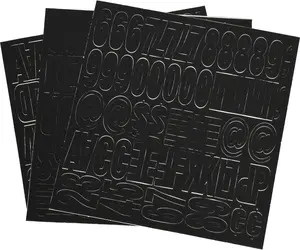 Hillman Group 847212 1 in. Black Glossy Vinyl Die Cut Self Adhesive Letters & Numbers - 6 Piece