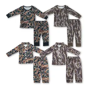 Boy Camo Outfit Winter Buttons Winter Clothes Set