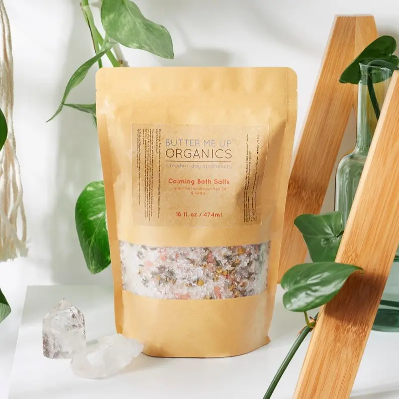 Calming Bath Salts / Detox / Relaxation / Lavender & Chamomile / Essential Oils / Organic Herbs / Herbal Bath Salts for Relaxation Stress