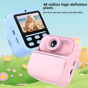 This rechargeable HD camera is an instant print HD digital camera with a 2.4-inch screen, supports video shooting, adopts a USB rechargeable design, and is a portable camera specially designed for children(pink/blue)