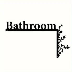 Single-piece Horizontal Metal Bathroom Door Top Sign. A Minimalist Addition To Home Decor, Bathroom Decorations, Perfect for Celebrating Independence Day.Hanging Ornaments