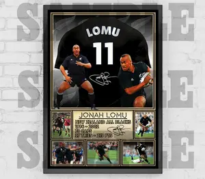 Jonah Lomu Rugby Legend Poster No Framed: New Zealand All Blacks Memorabilia