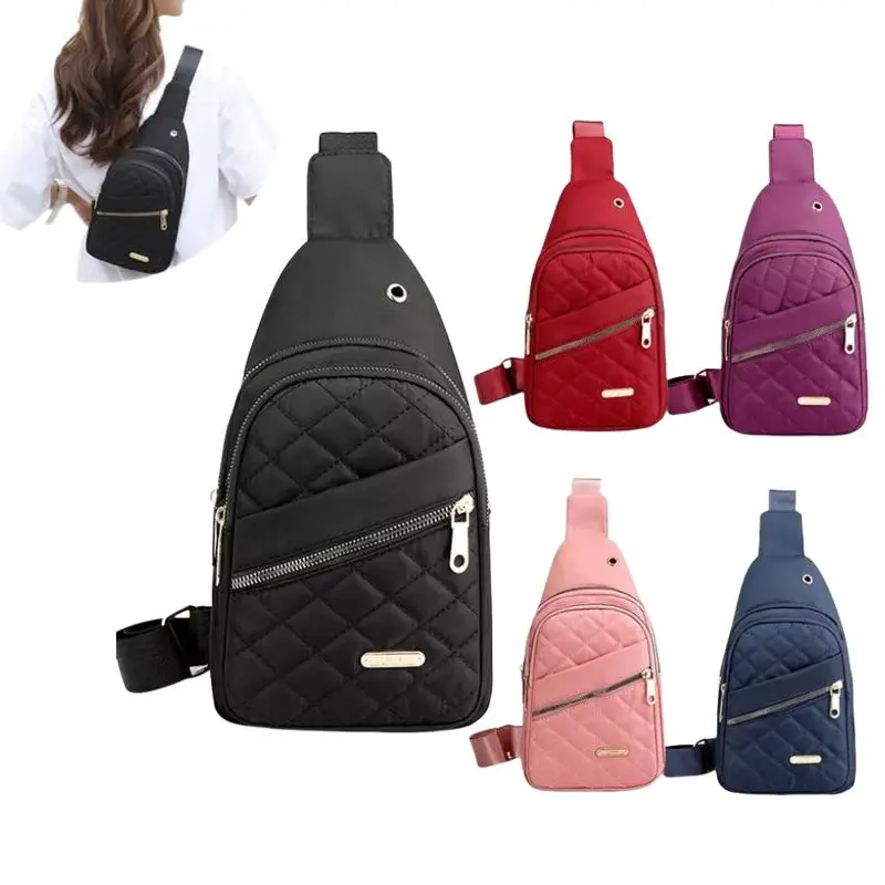 Women's Graphic Quilted Fanny Pack for Gift, Fall Multi-pocket Zipper Compact Purse, Commuting Belt Bag, Suitable for Beach, Holiday, Great Gift for M