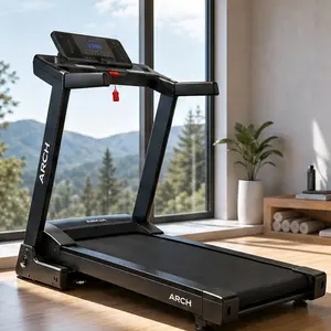 ARCH Electric Treadmill for Home, 3.5HP Foldable Running Machine with Automatic Incline, Double Running Board Shock Absorption, Bluetooth Speaker, APP Control, LCD Display, 330lbs Capacity, Black Stainless Steel, Black Color Options
