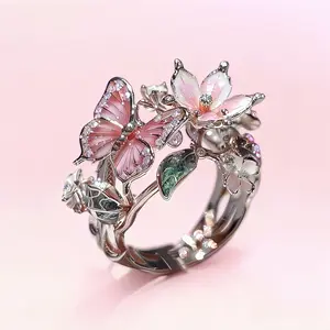 Fairy Gift, Butterfly & Hummingbird Magic Ring Set, Wear the agility and poetry of summer on your fingertips and listen to the whispers of nature, antique jewelry, gifts for women, Valentine’s gift for boyfriend