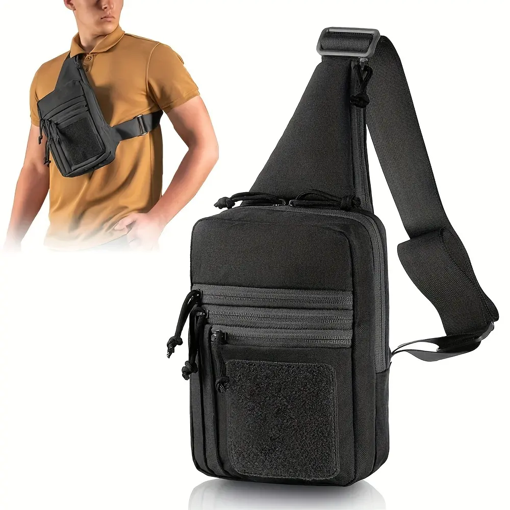 Single Shoulder Chest Bag Holster Concealed Strap Crossbody Bag, Suitable for Hiking Camping