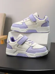 Fashionable Adjustable Velcro Girls Low-Top Sneakers, Lightweight Comfort PU Leather All Season Running Shoes, Casual Kids School Shoes, Casual Trainers