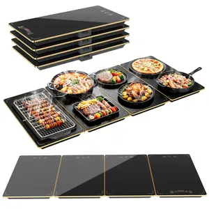 【Father's Day Gift】Electric Warming Tray, 4-in-1 Food Warmers for Parties Buffet with 9 Temp Settings and Timer, 33"x15" Glass Surface Warming Mat for Food, Modular Buffet Hot Plates for Catering and Gatherings  #TikTokShopDealsforYouDays