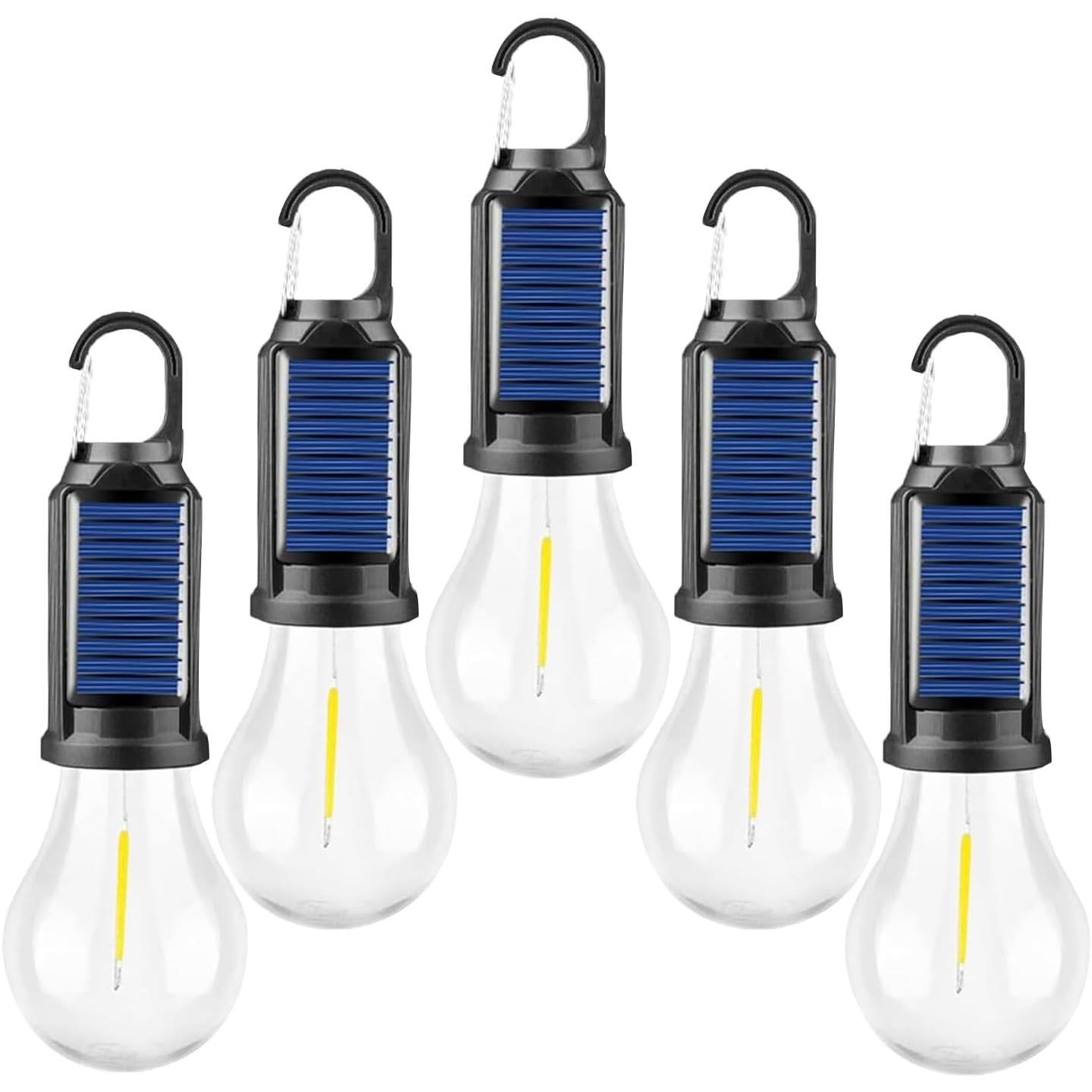 1PCS/4PCS Solar Rechargeable Hooked Camping Light Vintage Outdoor Tent Camping Ambient Light Multi-functional Household