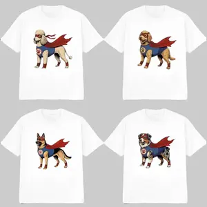 Superhero Dog Shirt, Comic Book Dog Tee, 50+ Dog Breeds Available, Custom Dog Lover T-Shirt, Funny Pet Graphic Tee - White Colors