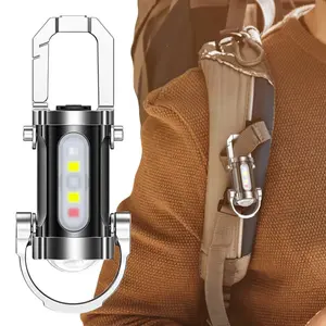 🔥   Super Bright COB LED Keychain Flashlight! USB-C Rechargeable, Pocket EDC Torch - Emergency Light, Survival Gear, Perfect Gift! camping  accessories