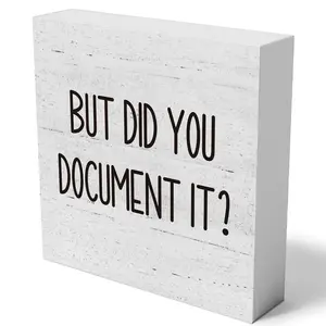 Funny Office PVC Box Sign, 4in Decorative Sign for Shelves & Desks, Rustic Farmhouse Style, Perfect Gift for Humorous Spaces, Home Office Decor