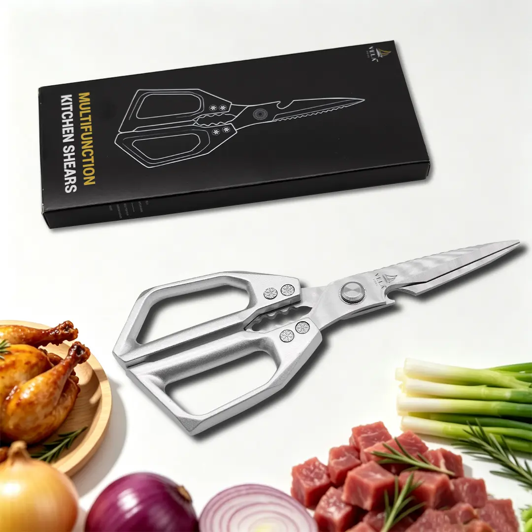 Heavy Duty Stainless Steel Kitchen Shears, Ultra Sharp Multi-Purpose Kitchen Scissors with Bottle Opener, Suitable for Chicken, Fish, Vegetables, Nuts, Dishwasher Safe