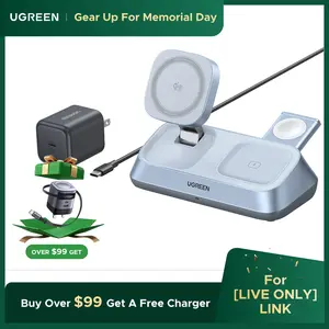 【LIVE ONLY】UGREEN 25W Qi2 Certified 3-in-1 Magflow Wireless Charging Stand, Magsafe Fast Wireless Charger for iPhone 17/16/15/14/13/12, AirPods and Apple Watch, Desk Stand with Adjustable Angle,TikTokShopBlackFriday ,TikTokShopHolidayHaul
