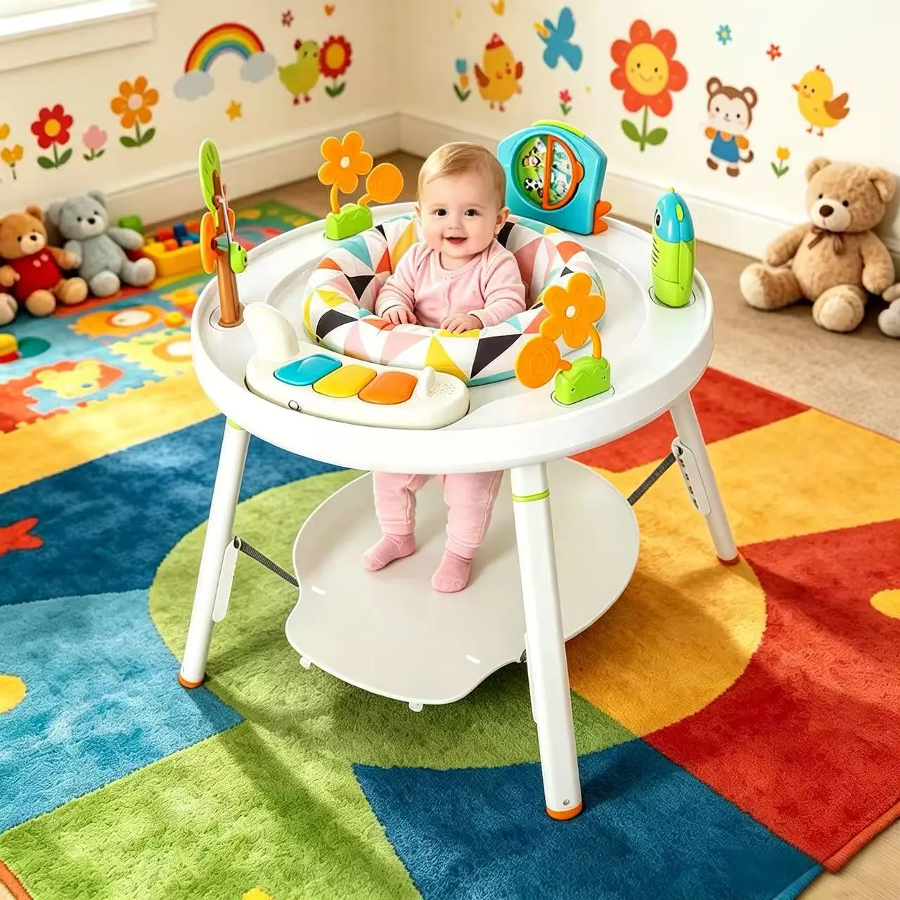 Baby Jumper Activity Center - 3-Stage Developmental Toy for 4M-3Y Infants, Grow With Your Baby Design