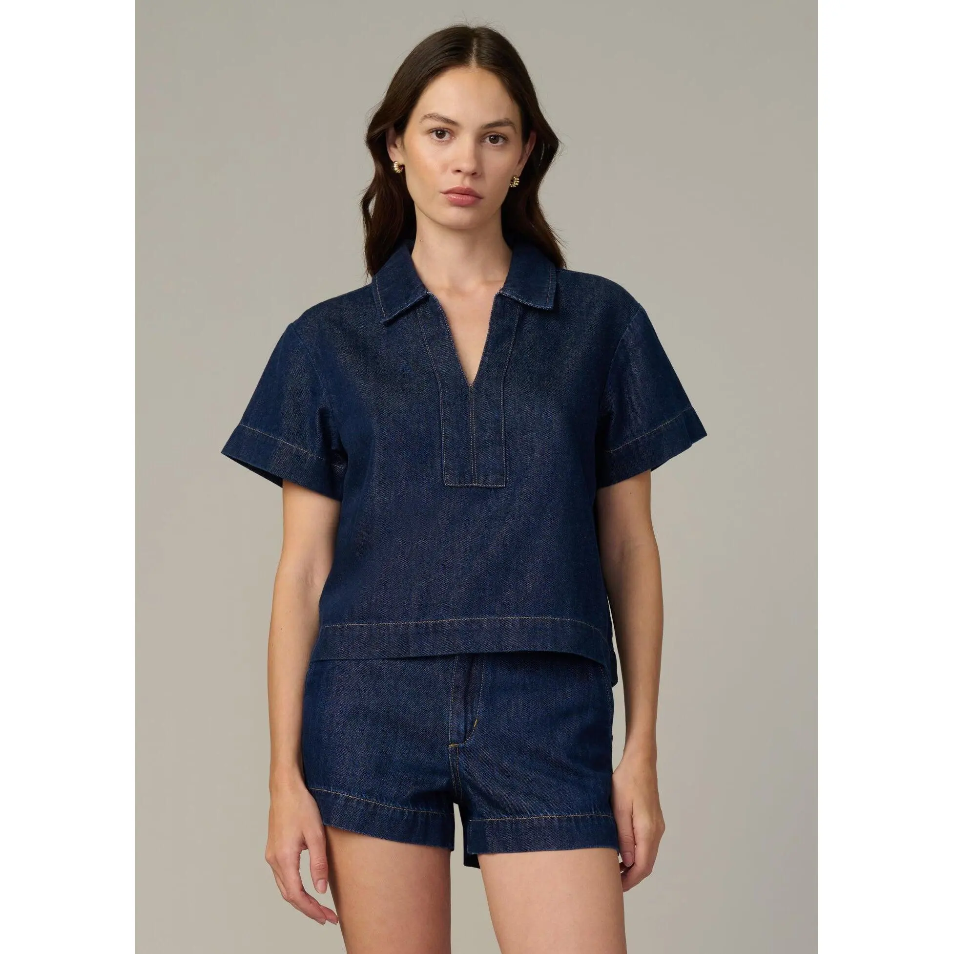THE LILLIAN DENIM POPOVER SHIRT