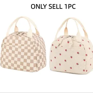 Lunch Bag, 1 Count Portable Insulated Lunch Bag with Handle, Durable Lunch Box Bag for Work, School, Outdoor Camping, Travel, Durable Lunch Bags