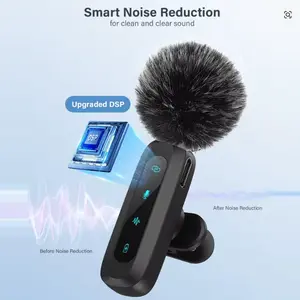 Mini Wireless Lavalier Microphone with Smart Noise Reduction for iPhone iPad Android Phone USB C Bluetooth Mic for Recording Clip on High Quality Mic for Video Recording Tiktok YouTube Vlog