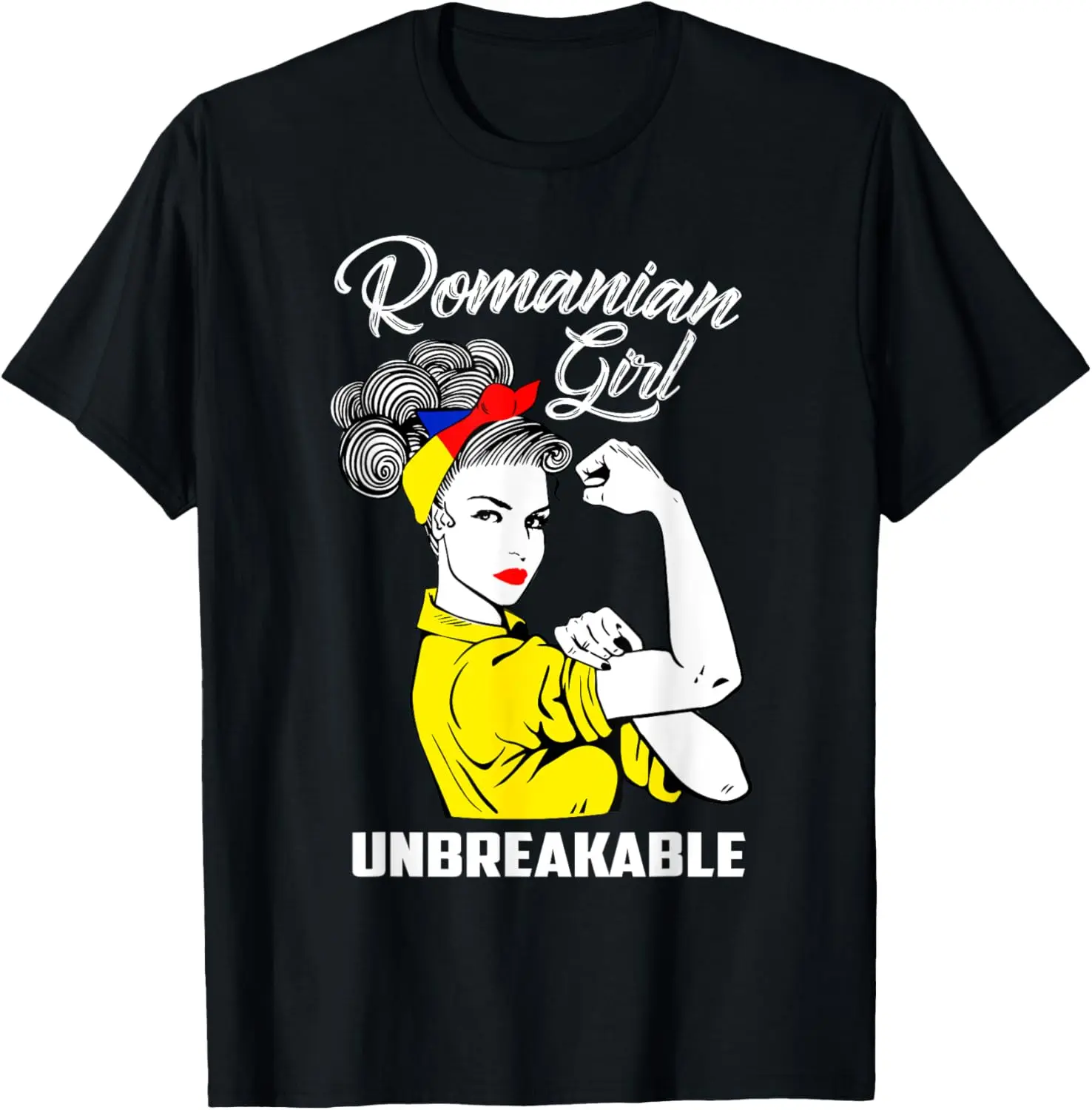 Women's Vintage Graphic T-Shirt, 100% Cotton Romanian Girl Unbreakable Heritage Print, Casual Short Sleeve Top, Tshirt, Clothes