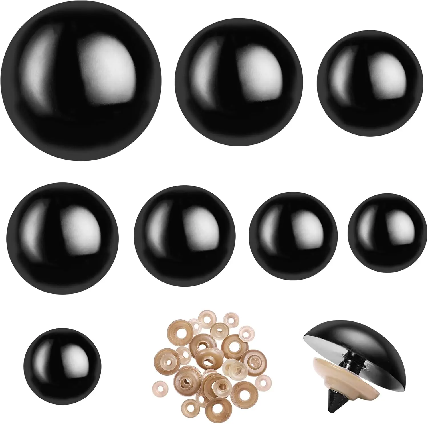 80pcs Large Amigurumi Craft Eyes, Easy-Install DIY Craft Supplies for Stuffed Animals, Crochet Dolls