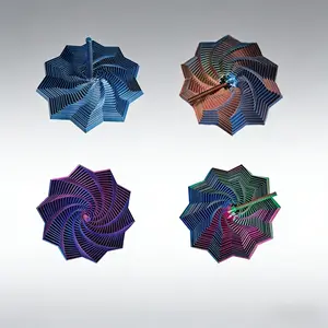 3D Printed Infinite Spiral Fidget Toy | Mesmerizing Optical Illusion Stress Reliever 4-piece set