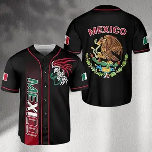 Mexico Baseball Jersey Aztec Eagle & Flag Patches - Unisex Fan Gift