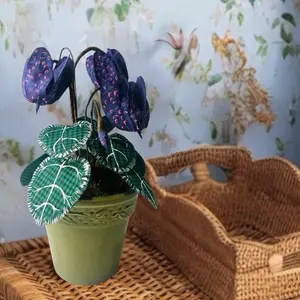 Purple Cyclamen Handcrafted Hand Painted Unique Design Statement Piece Perfect for Any Room Gift or Personal Pampering Rare Beautiful Flower Symbol of Love and Devotion