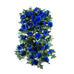 4 Pack (32FT) Artificial Rose Vine Fake Flowers Garland Hanging Silk Rose Ivy Plants Vine for Father's Day,Wedding Arch Party Garden Home Aesthetic Art Décor