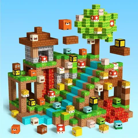 GobiDex Create My Own Crafts Magnetic Blocks 48/100PCS 1-Inch Blocks, STEM Game-Based Magic Building Toys for Kids Ages 3-12