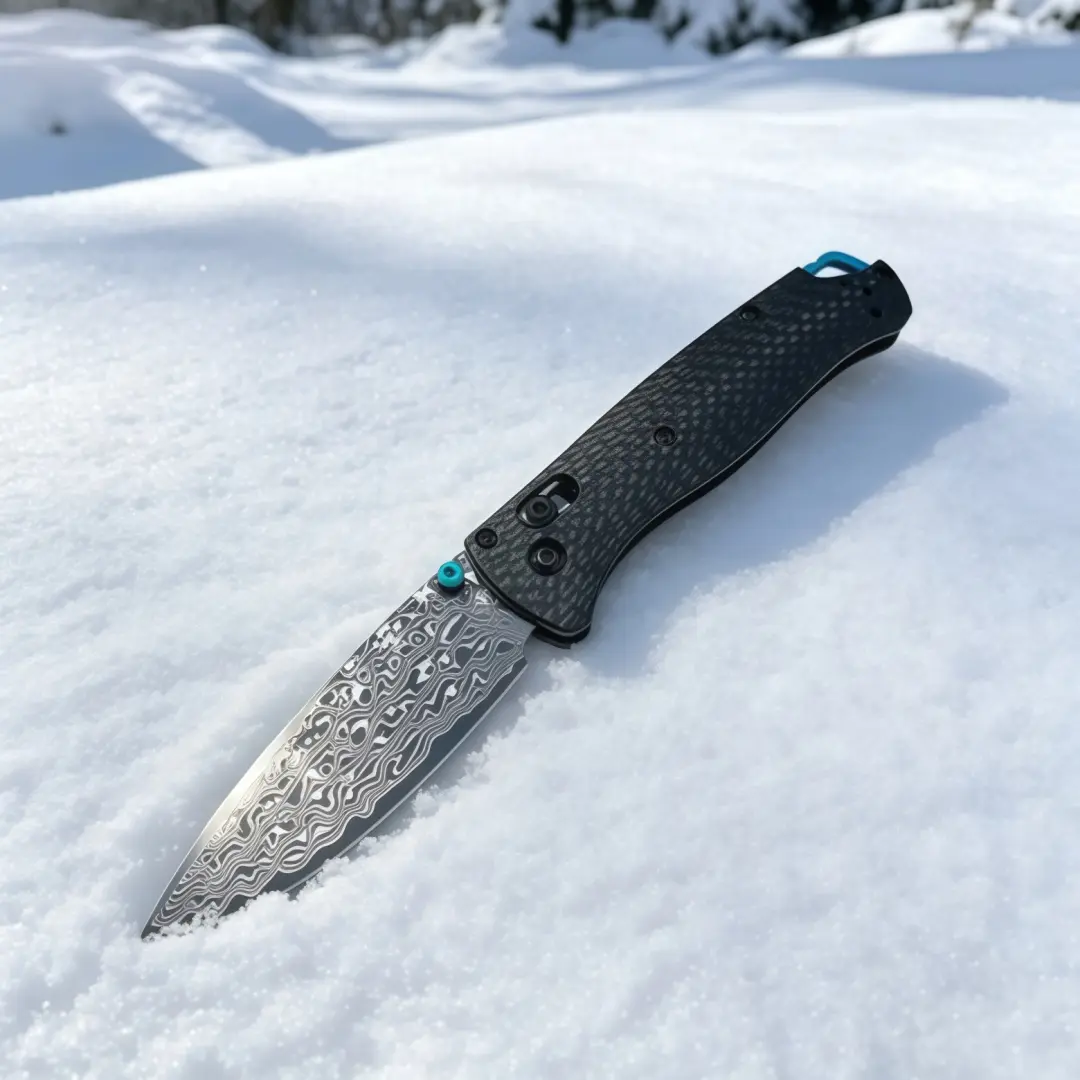535Damascus Steel Blade Folding Utility Knife Carbon Fiber Handle Kitchen Tool Men Gift EDC Tools Outdoor Camping Pocket Knives