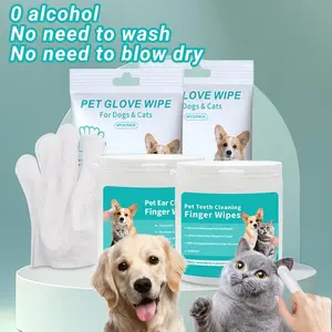 EVEREASY PET Cleaning Glove Wipes Care Wipes Eye, Ear, Glove Cleaner Finger Wipes, Dog Ear Cleaner, Soft & Easy Otic Cleaning Pads, Remove Wax, Unscented Rinse Free Nourish Fur Glove Wipes, All-in-One Grooming & Shedding Tool for Full-Body Freshness