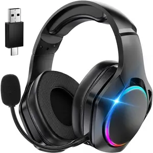 X-HPS07  Wireless Gaming Headsets for Ps5 Ps4 PC, 2.4GHz USB & Type-C Gaming Headphones, 40H+ Hrs & 7.1 Surround Sound with Noise Canceling Microphone for Switch Phone