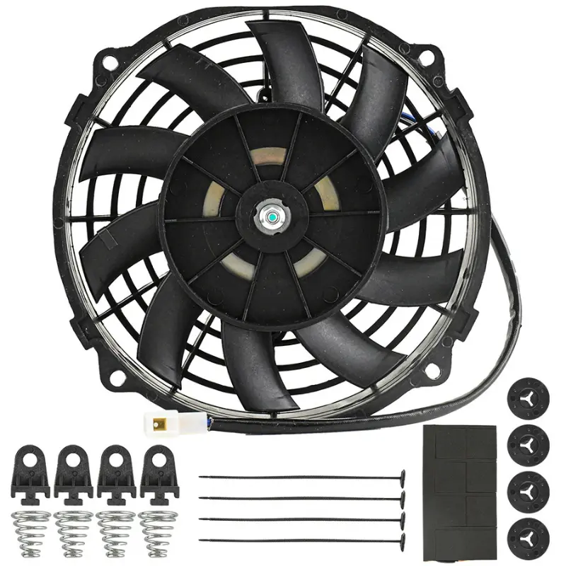 7 Inch Universal Electric Radiator Cooling Fan, 12V 80W Slim Cooling Fan with Mounting Kit & Hardware, Reversible Push Pull Engine Cooling Fan, Universal Auto Replacement Cooling Fan for Car Truck SUV Radiator