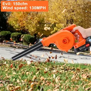 Leaf Blower, 21V Cordless Leaf Blower With 2 Battery And Charger 150 CFM 2-in-1 Electric Leaf Blowers & Vacuum Lightweight Mini Cordless Leaf Vacuum, Blowers For Lawn Care Dust Pet Hair House Clean Car Clean
