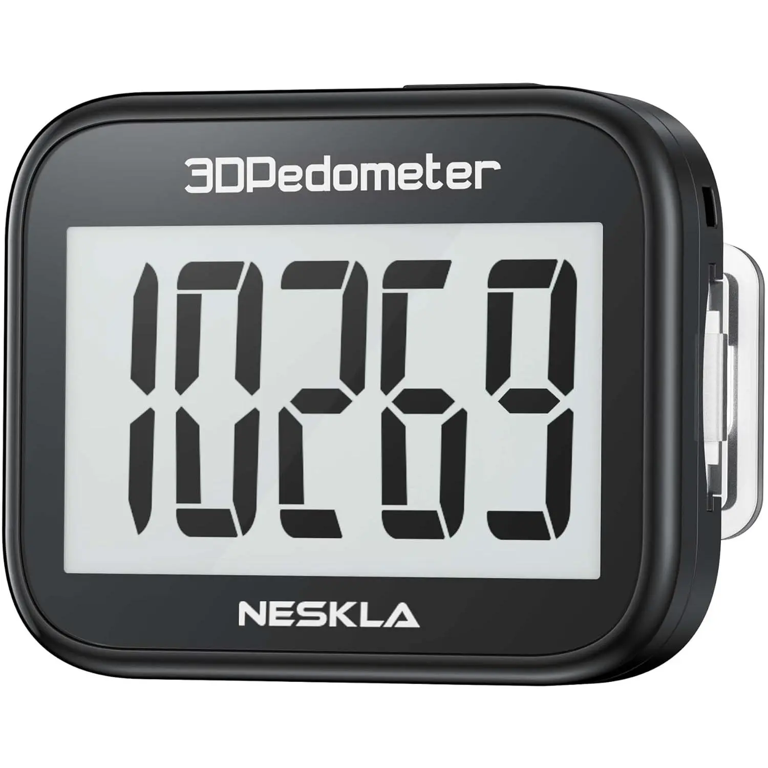 3D Pedometer, Simple Step Counter with Large LCD Display for Walking