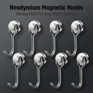 8 Pack Swivel Swing Magnetic Hooks 30LBS – Strong Neodymium Hooks for Cruise Cabins, Kitchen, Fridge & Other Magnetic Surfaces, Cruise Essentials 2026