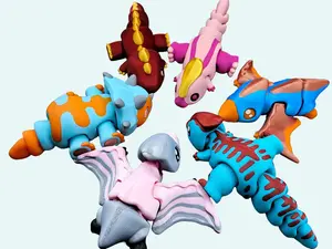 Jumbo Dinosaur Flexi Collection: T-Rex, Triceratops, Parasaur, Pterodactyl, Brontosaurus Fidgets 3D Printed Desk Toy for Decor and Gifts