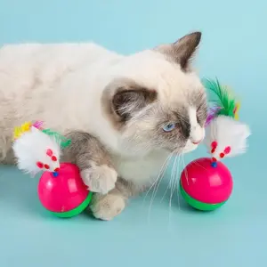 Cat Toy Wind-Up Mouse Interactive Pet Toys, Self-Entertaining Cat Plaything, Artificial Feather Design, Ideal for Indoor Cats