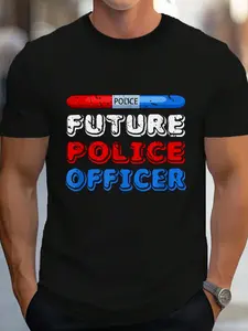 100% Cotton Future Policeman Federal Agent Gift Police T-Shirt Women's Men's Graphic Tee Crew Neck summer vacation Tops