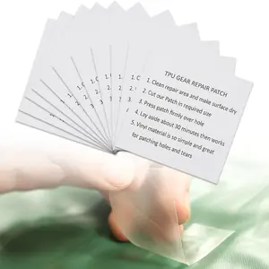 10Pcs TPU Inflatable Pool Patch Plastic Repair Kit Self Adhesive Clear Repair Stickers Waterproof Transparent Tent Repair Tape for Inflatable Boats Air Mattresses Camping Tent Swimming Pools Products