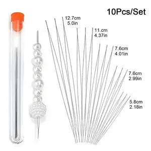 A Box Of 10 Open Needles Two Of Each Of Five Sizes Open Needles + Beading Needles DIY Handmade Beading Tool Jewelry Accessories