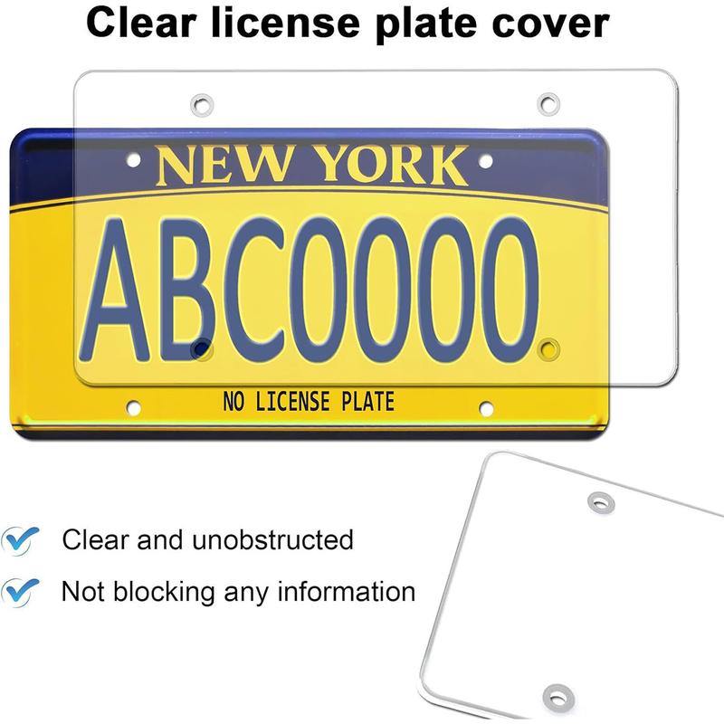 License Plate Frames 2 Pack Stainless Steel License Plate Holders Universal Fit for US Cars 4 Holes No Obstruction to Plate