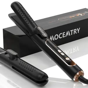 Hair straightener and curler 2 in 1 with ion airflow, ceramic flat curling iron, professional curling iron