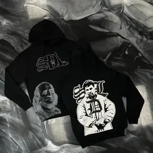 S-DL Gray Black Hoodies,Hip Hop Hoodies, Streetwear Style, Trendy Outdoor Wear Daily Wear, Designer Clothing, Gift for him, Gift for her, Birthday's gift