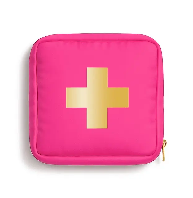 BLINGSTING Pink 90-Piece Car First Aid Kit - Stylish Compact Safety Essentials Case, Car Accessories for Home & Road Trips, Cars Accessories