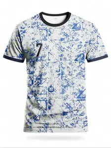 Argentina Men's & Teen Soccer Lightweight Jersey, Football Jersey, Breathable Mesh Short Sleeve Shirt, Round Neck Casual Sports Top for Games, Training, Daily Wear