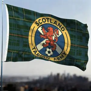1pc Various Sizes Scotland Tartan Army Rampant Lion Football Flag with Single-Sided Print
