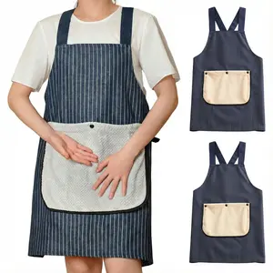2PCS Kitchen Household Composite Waterproof Apron New Cooking Waist Apron Catering Special Workwear Strap Towel Apron