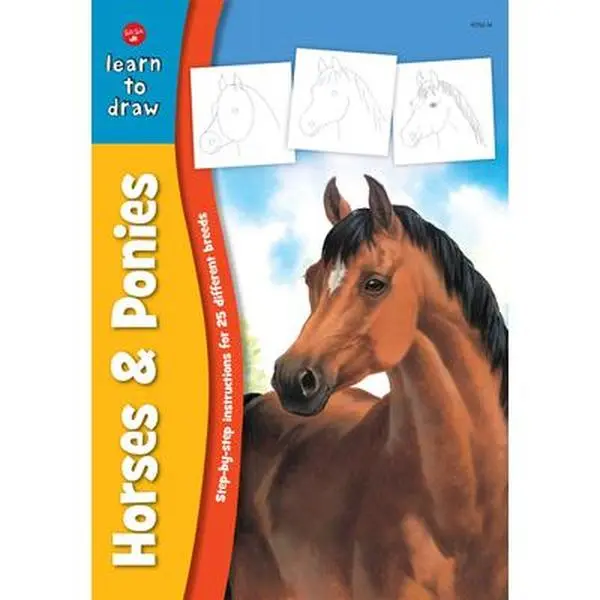 USED Book - Horses & Ponies: Step-By-Step Instructions for 25 Different Breeds by Farrell, Russell (Paperback) - english